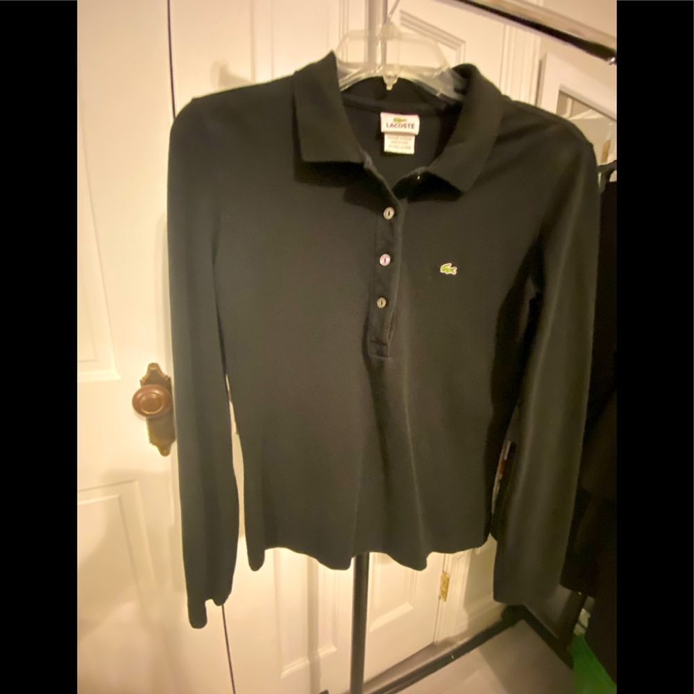 Lacoste long sleeve 3/4 button front shirt; SZ 43